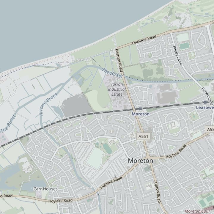 Map of Moreton and the surrounding streets