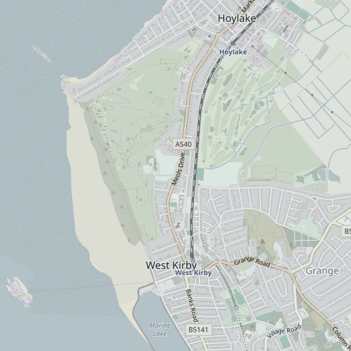 Map of West Kirby and the surrounding streets